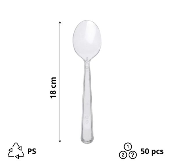 Plastična kašika transparentna 50 kom