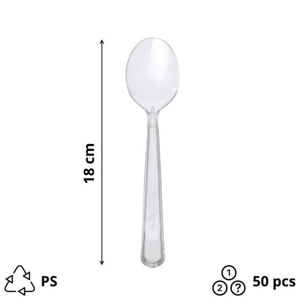 Plastična kašika transparentna 50 kom