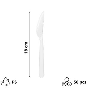 Plastični nož transparentan 50 kom