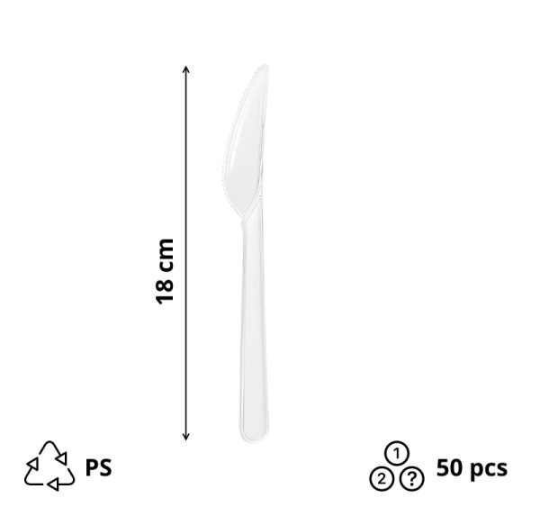 Plastični nož transparentan 50 kom