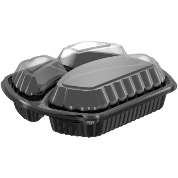 PP posuda sa poklopcem 240х204×68 mm 540/180/180 ml trodelna crna