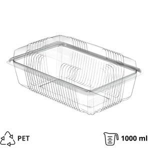 Posuda sa poklopcem PET 212×150×70 1000 ml 100 kom