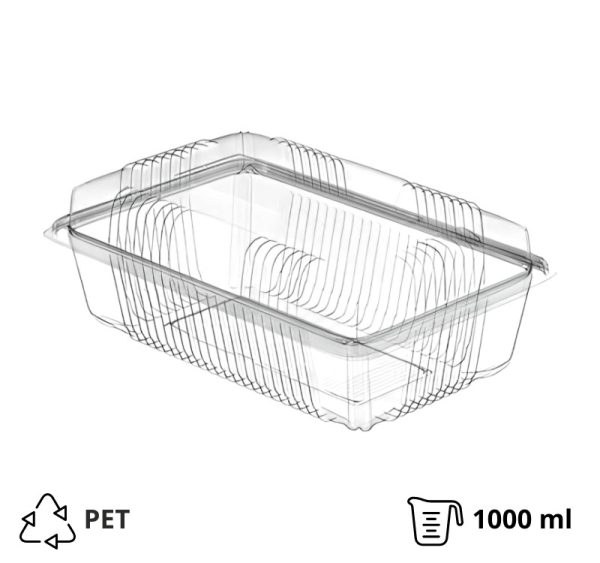 Posuda sa poklopcem PET 212×150×70 1000 ml 100 kom