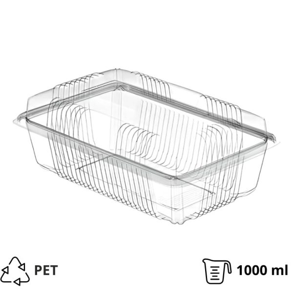 Posuda sa poklopcem PET 212×150×70 1000 ml 100 kom