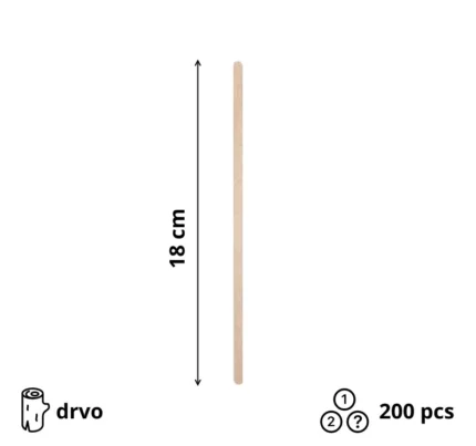 Štapić za mešanje drveni 18 cm 200 kom