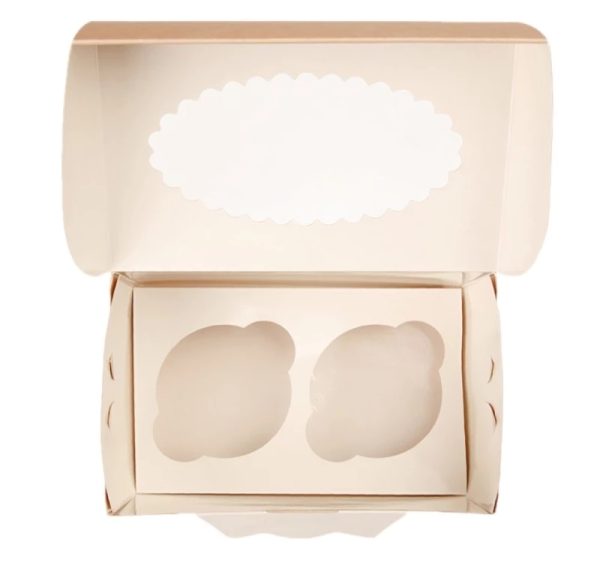 Pakovanje za muffine sa prozorom ECO MUF 2 100x160x100 mm kraft 25 kos/pak