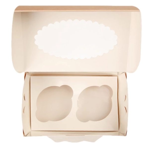 Pakovanje za muffine sa prozorom ECO MUF 2 100x160x100 mm kraft 25 kos/pak