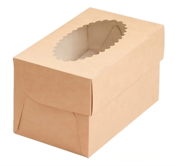 Pakovanje za muffine sa prozorom ECO MUF 2 100x160x100 mm kraft 25 kos/pak