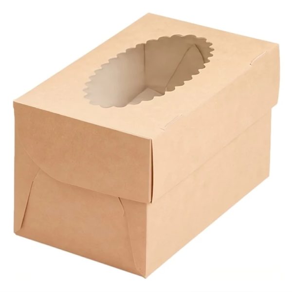 Pakovanje za muffine sa prozorom ECO MUF 2 100x160x100 mm kraft 25 kos/pak