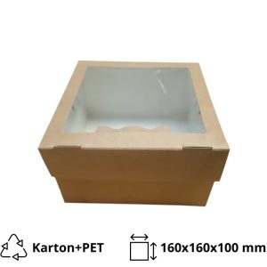 Pakovanje za muffine  sa prozorom EURO MUF 4 160x160x100 mm 25 kom/pak