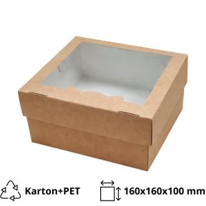 Pakovanje za muffine  sa prozorom EURO MUF 4 160x160x100 mm 25 kom/pak