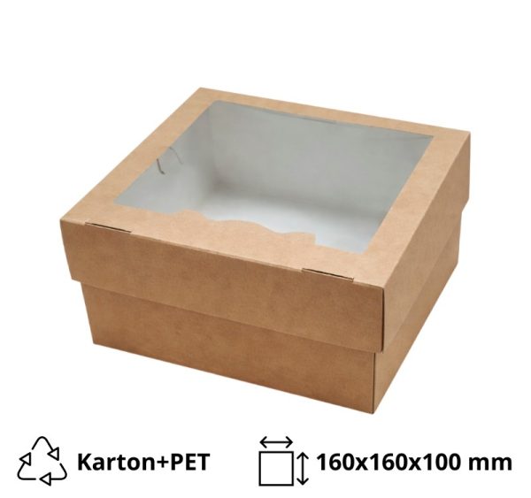 Pakovanje za muffine  sa prozorom EURO MUF 4 160x160x100 mm 25 kom/pak