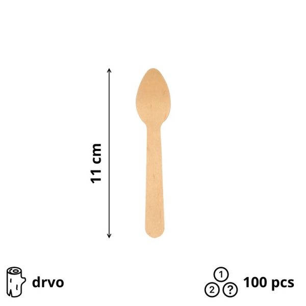 Kašika drvena 110  mm 100 kom