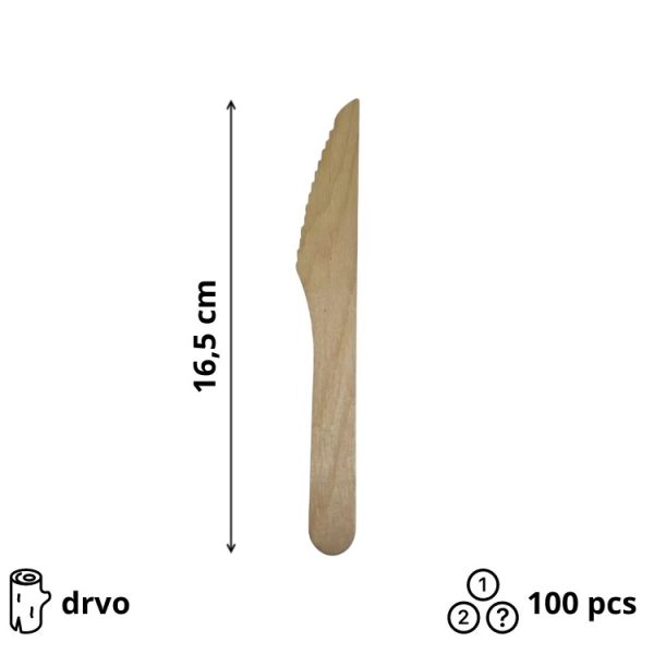 Nož drveni 165 mm 100 kom