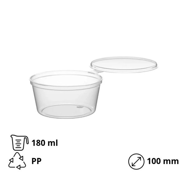 Posuda za sos sa poklopcem PP180 ml d=100  mm 50 kom