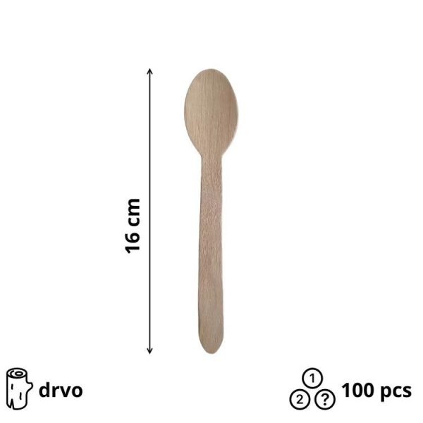 Kašika drvena 160 mm 100 kom