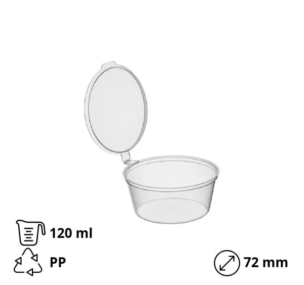 Posuda za sos sa poklopcem PP 120 ml d=72 mm 50 kom