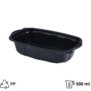 Posuda PP za toplu hranu 220х138х42 mm 500 ml crna [50 kom/pak]