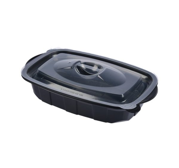 Posuda sa poklopcem PP za toplu hranu 220х138х42 mm 500 ml crna [50 kom/pak] (komplet)