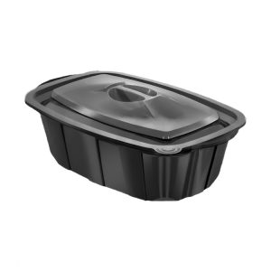 Posuda sa poklopcem PP za toplu hranu 220х138х58 mm 750 ml crna [50 kom/pak] (komplet)