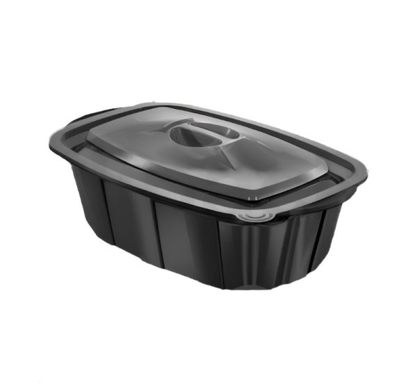Posuda sa poklopcem PP za toplu hranu 220х138х58 mm 750 ml crna [50 kom/pak] (komplet)