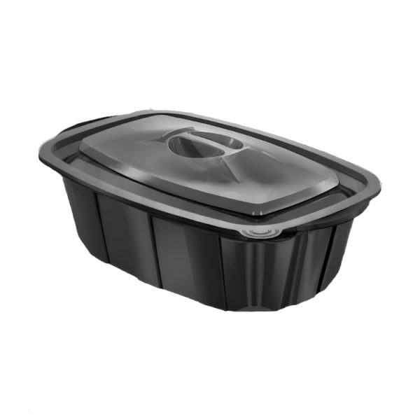 Posuda sa poklopcem PP za toplu hranu 220х138х58 mm 750 ml crna [50 kom/pak] (komplet)