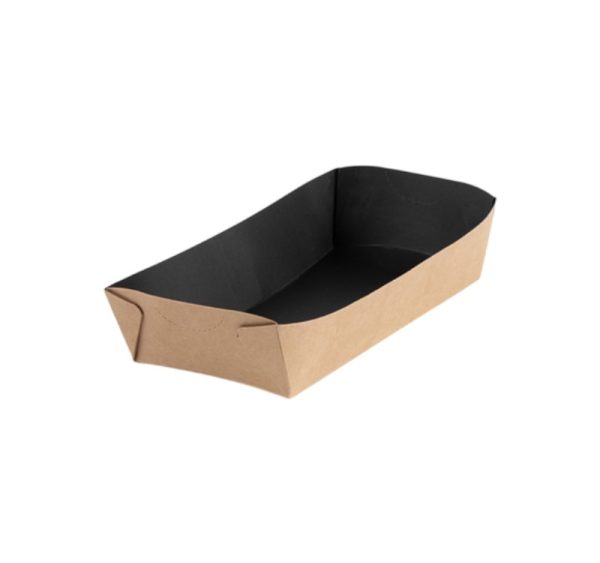 Kartonska kutija za pomfrit 510 ml 160х80х40 mm kraft/crna [600 kom/pak]