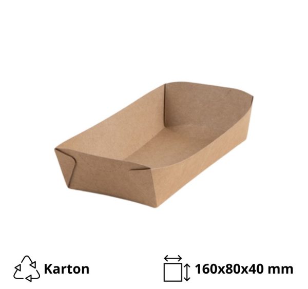 Kartonska kutija za pomfrit 510 ml 160х80х40 mm kraft/kraft [600 kom/pak]