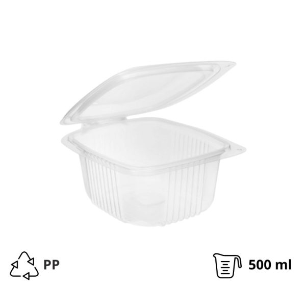Posuda sa poklopcem PP 500 ml 130×124×62 mm [600 kom/pak]