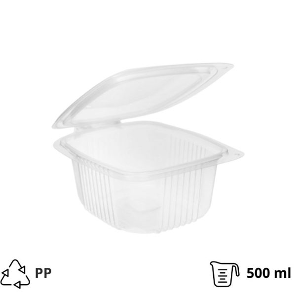 Posuda sa poklopcem PP 500 ml 130×124×62 mm [600 kom/pak]