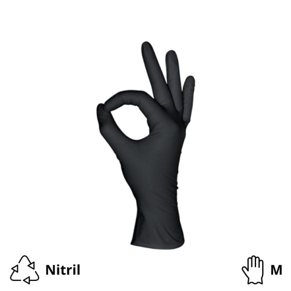 Rukavice nitril crne M 100 kom/pak