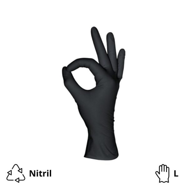 Rukavice nitril crne L 100 kom/pak