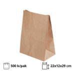 Papirna kesa 220х120х290 mm kraft [500 kom/pak]