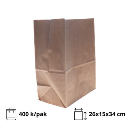 Papirna kesa 260x150x340 mm kraft [400 kom/pak]