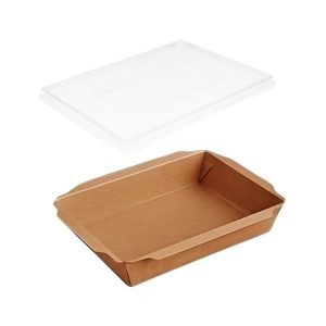 Papirnata posuda TUK TUK sa poklopcem 750 ml 170x120x45 mm kraft/kraft 50 kom (komplet)