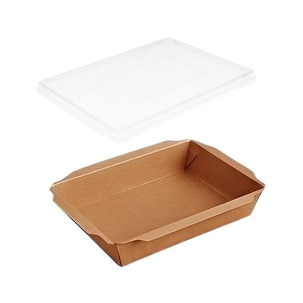 Papirnata posuda TUK TUK sa poklopcem 750 ml 170x120x45 mm kraft/kraft 50 kom (komplet)