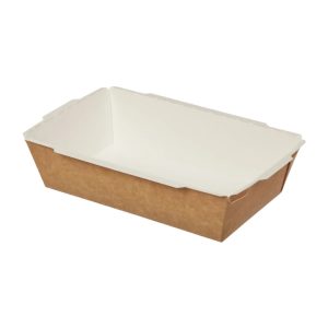 Papirnata posuda TUK TUK 750 ml 170x120x45 mm kraft/bela 50 kom