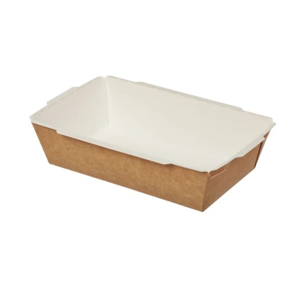 Papirnata posuda TUK TUK 750 ml 170x120x45 mm kraft/bela 50 kom