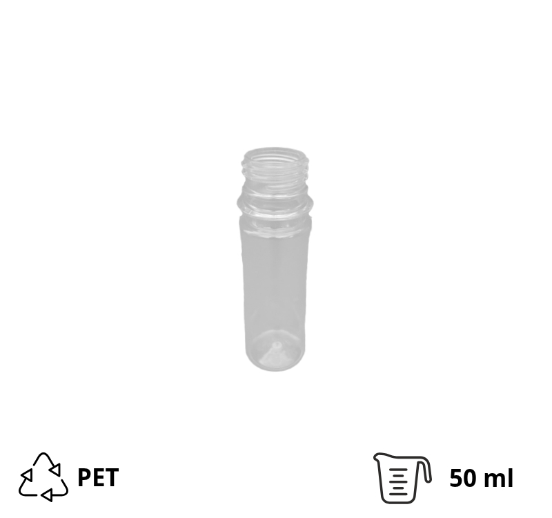 Flaša PET za sos 50 ml sa belim poklopcem d=28 mm, 200 kom