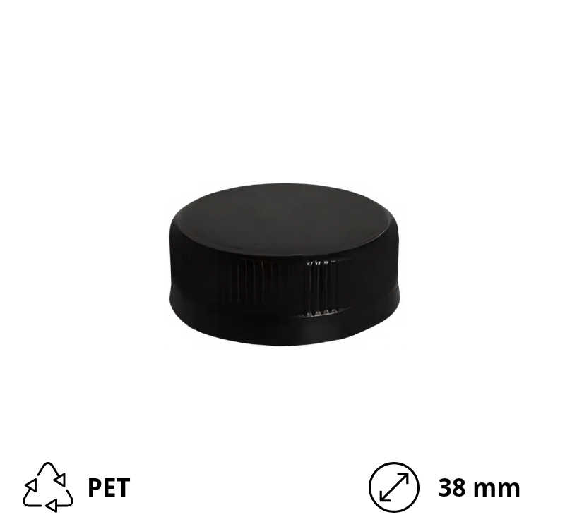 Čepovi za flaše PET d=38 mm crni [200 kom/pak]
