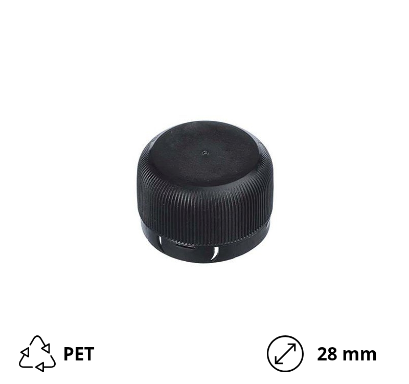 Čepovi za flaše PET za sos d=28 mm crni [100 kom/pak]
