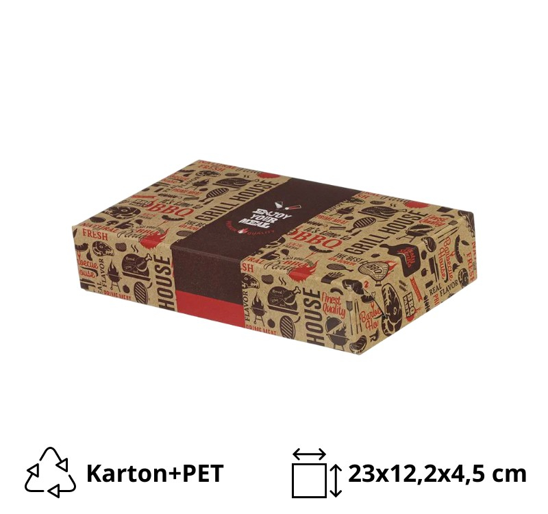 Kutije za roštilj 1-2 kg 23х12,2х4,5 cm ENJOY Grill [100 kom/pak]