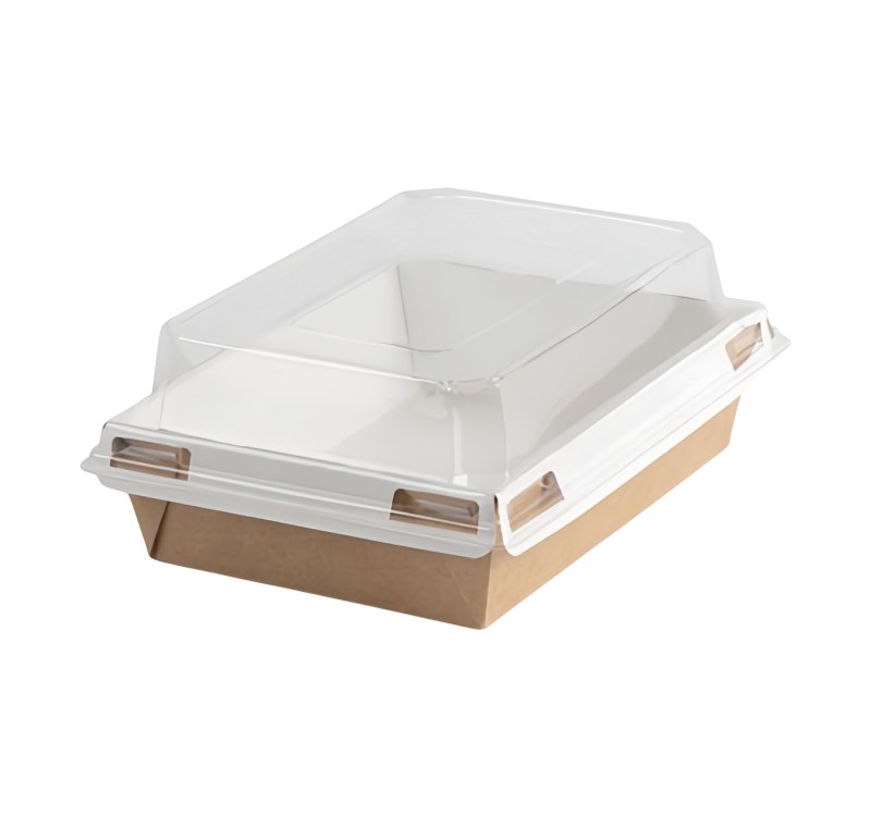 Papirnata posuda za poklopcem 750 ml 160×120х45 mm kraft/bela 560 kom (komplet)
