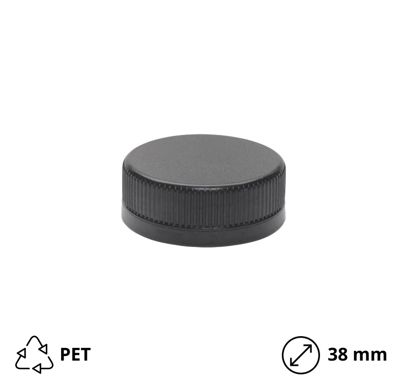 Čepovi za flaše PET d=38 mm crni [300 kom/pak]