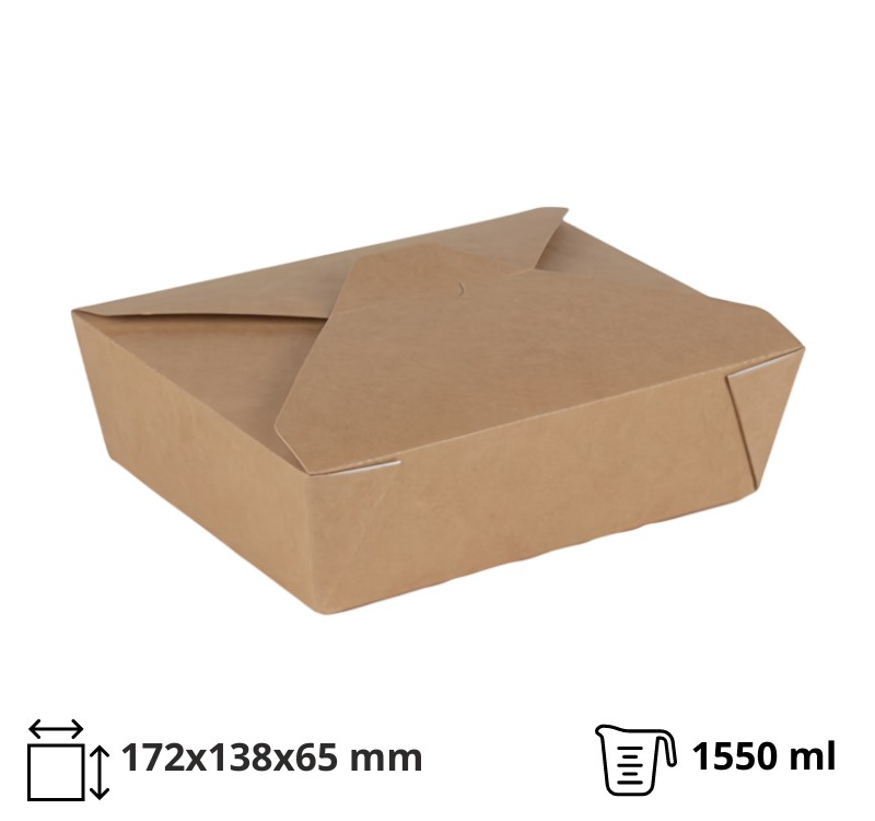 Kartonska kutija 1550 ml 172x138x65 mm kraft/bela 50 kom