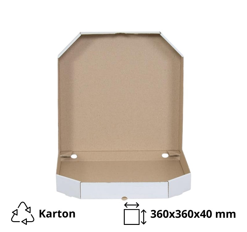 Kutija za picu 360×360х40 mm  bel/kraft [50 kom/pak]