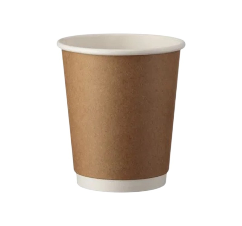 Papirna čaša termo 240 (280) ml d=80 mm kraft/bela SUP 25 kom