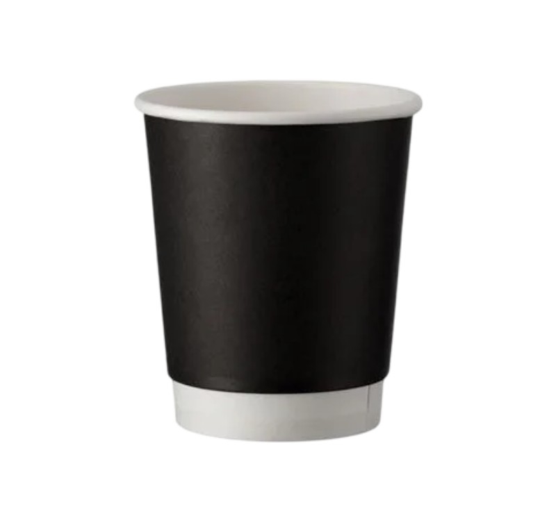 Papirna čaša termo 240 (280) ml d=80 mm crni SUP, 25 kom