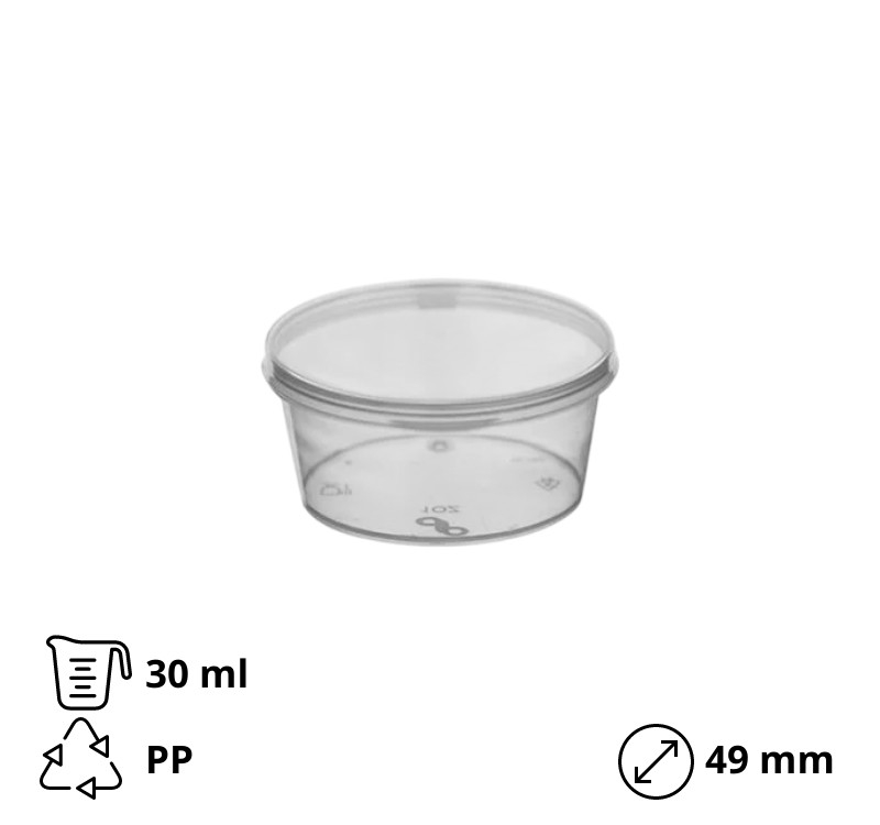 Posuda za sos sa poklopcem PP 30 ml 50 kom
