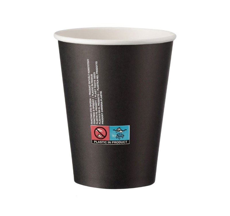 Čaša papirnata 1-sl 350 ml d=90 mm сrna SUP 50 kom